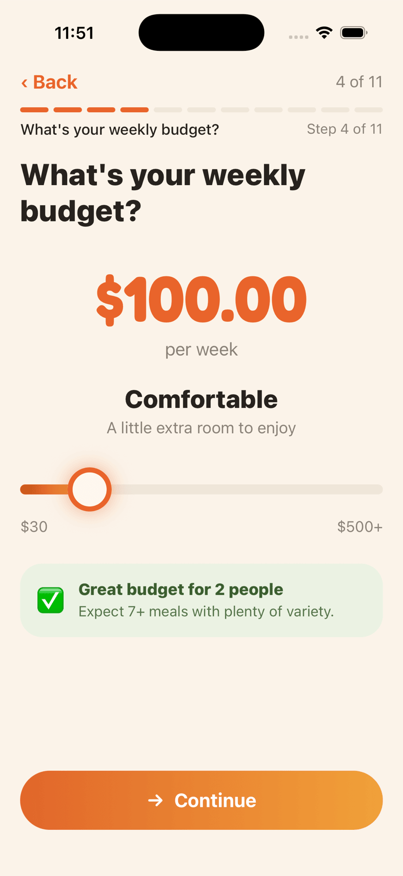 Setting a weekly grocery budget