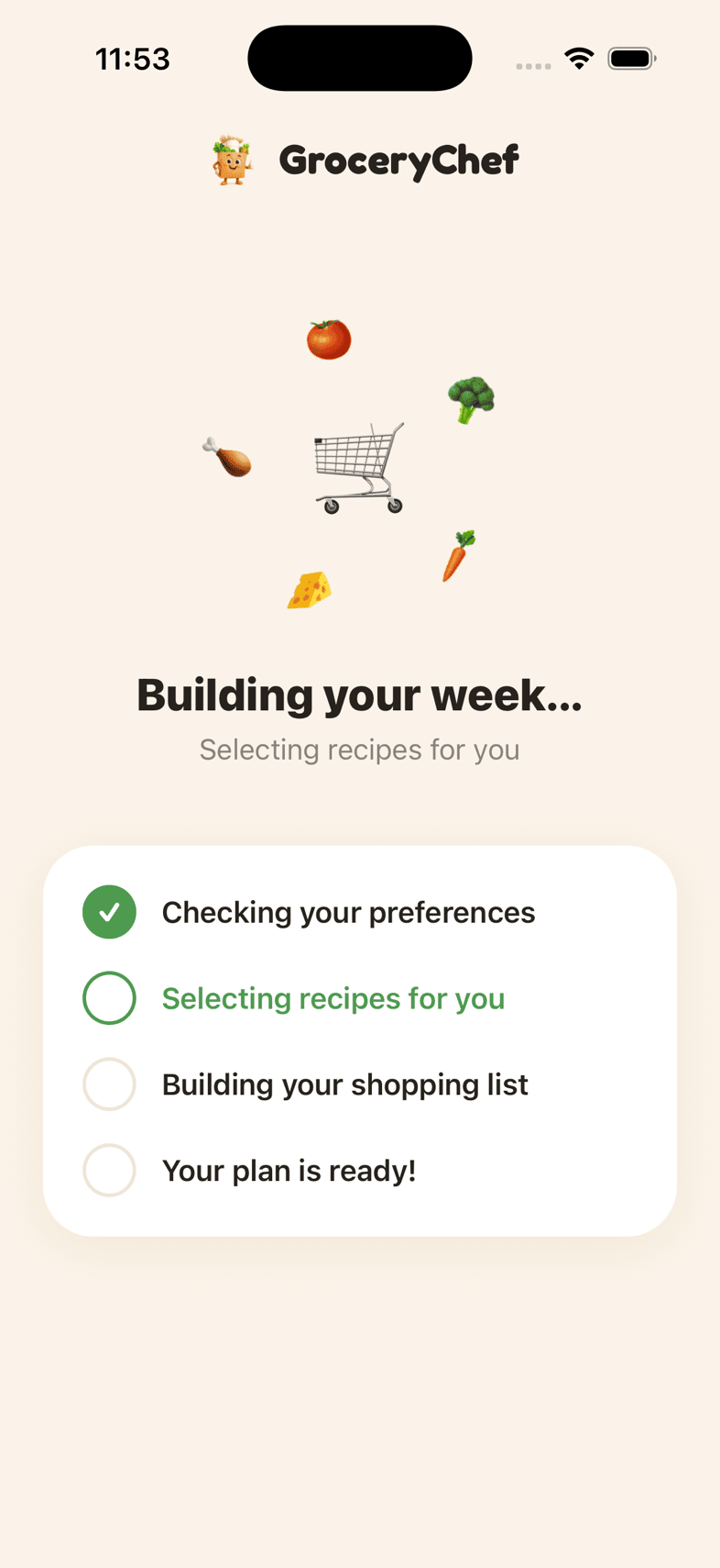 Building your week of meals